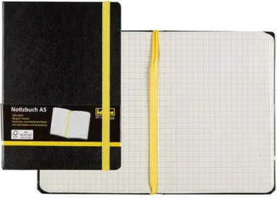 Produktbild von IdenaDIN A5 Notizbuch kariert 192 Seiten, 80 g/m² holzfreies Papier Notizheft Tagebuch mit Lesezeichen