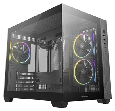 Image de DeepCool CG330 3F, tour, PC, noir, ITX, micro ATX, acrylonitrile butadiène styrène (ABS), SPCC, verre trempé, 16,4 cm