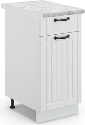 Produktbild von Küchenunterschrank Vicco Fame-Line Weiß Landhaus 40 cm , AP Marmor, Model 45423