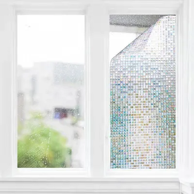 Produktbild von Fensterfolie mit Mosaikmuster, Statische Haftung & Blickdicht, 50cm