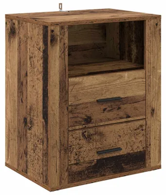 Produktbild von Nachttisch mit Schubladen Altholz 35 x 50 x 60 cm Holzwerkstoff