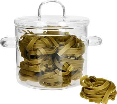 Produktbild von OLLA Glas-Topf klein mit Deckel 1,16 L hitzebeständig Kochtopf Küche