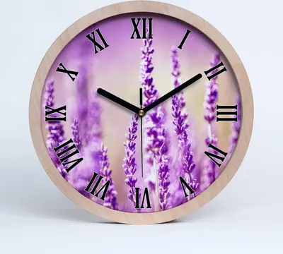 Produktbild von Holzuhr 25fi cm wanduhr - schwarze Spitzen - Lavendel