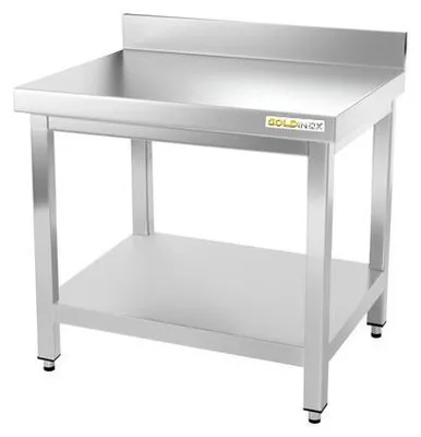 Zdjęcie produktu dla Stół roboczy ze stali nierdzewnej, podstawa 800 x 800 mm, seria PREMIUM - GOLDINOX