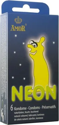 Produktbild von Amor Neon Leuchtende Kondome 6 Einheiten One Size