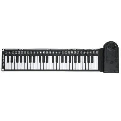Produktbild von Roll-Up-Piano mit 49 Tasten, tragbare, faltbare Klaviertastatur aus Silikon, eingebauter Lautsprecher für Anfänger