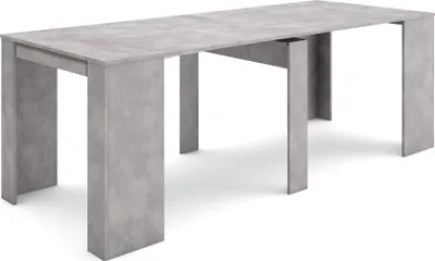 Image de SIII Table console extensible, 222x90x77cm, Pour 10 personnes, Table à Manger, Ciment