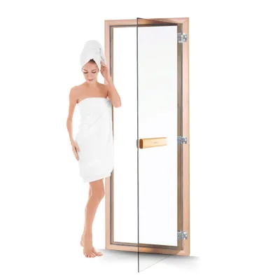 Produktbild von Suleno Saunatür mit Zarge 70 x 190 cm robuste Konstruktion mit Holzgriff - Kristallklar 32351-23