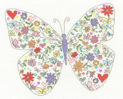 Zdjęcie produktu dla Wycofywany z oferty zestaw do haftu krzyżykowego Bothy Threads „Piękny motyl”, schemat, XKA21, 26 x 21 cm