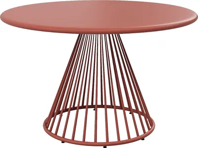 Produktbild von Gartentisch D.120 cm aus Metall – Terrakotta – BIRMOS von MYLIA