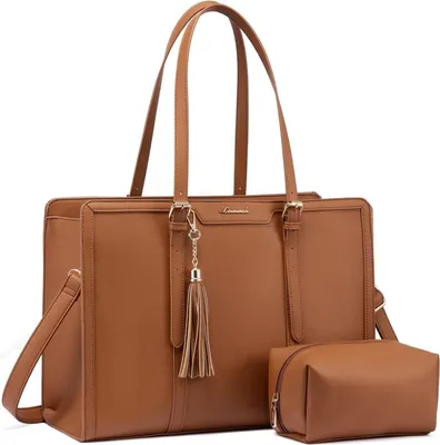 Zdjęcie produktu dla LOVEVOOK Torebka damska 15,6 cala Torba na laptopa Elegancka torba na ramię