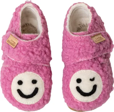 Produktbild von Living Kitzbühel Teddyplüsch Hausschuh Weiter Klettverschluss, Sohle aus rutschhemmendem Naturkautschuk, Ideal für Laufanfänger