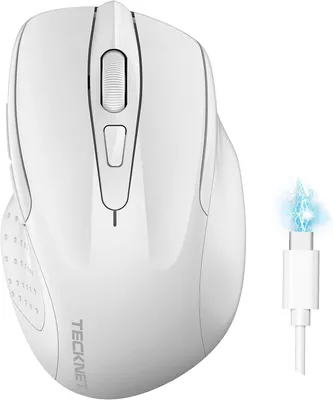 Produktbild von Kabellose Bluetooth Maus (DREI Modi: BT 5.0/3.0 + 2,4 G), 4800 DPI, Ergonomische leise kabellose Maus für Laptops, Mac OS, Android, Windows