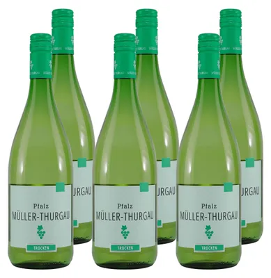Produktbild von Mertes Müller-Thurgau Pfalz QbA -trocken- (6 x 1,0L)
