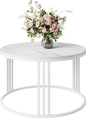 Produktbild von Runder Couchtisch LORI LEVANTO Weiß / marmor levanto
