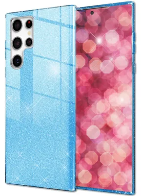 Zdjęcie produktu dla Etui NALIA Hybrid Glitter Case do Samsung Galaxy S24 Ultra, błyszczące, brokatowe etui ochronne ze wzmocnionym silikonem w kolorze niebieskim