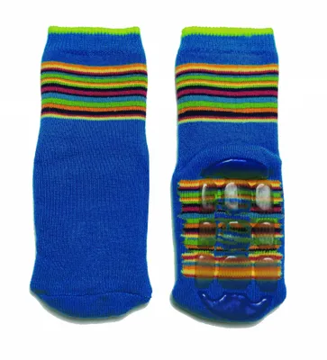 Produktbild von Kinder ABS-Socken aus Baumwolle Regenbogen Royalblau Größe 19-22