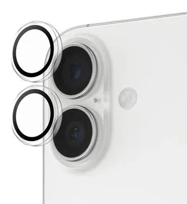 Zdjęcie produktu dla PanzerGlass ® Hoops® Camera Lens Protector Transparent iPhone 17 | iPhone 16 | 16 Plus, Apple, Apple - iPhone 17, Apple - iPhone 16, Apple - iPhone 16 Plus, Aplikacja na sucho, Odporny na zadrapania, Odporny na wstrząsy, Przezroczysty, 1 szt.