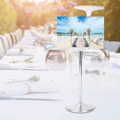 Produktbild von Tafelnummerhouder aus Edelstahl mit Standardclip für Hochzeit und Restaurant