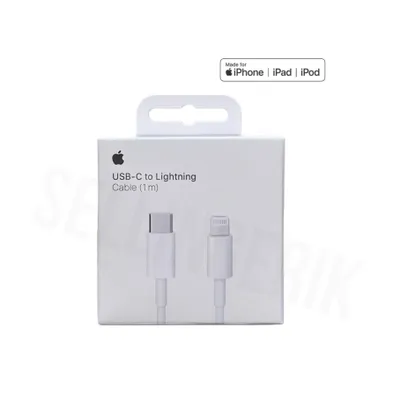 A white retail box for an Apple USB-C to Lightning cable.