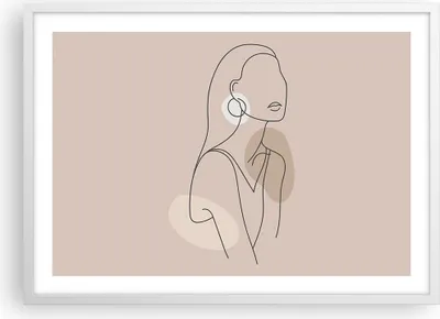 Produktbild von Gerahmtes Poster - Weißer Rahmen - Stück Linie Frau - 70x50 cm - Wand Bild - Wanddeko - Wandbilder - Kunstposter - Wandposter - Bilderrahmen - Bilder - Kunstdruck - Wanddekoration - P2WAA70x50-4766