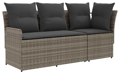 Image de vidaXL Ensemble de salon de jardin avec canapé d'angle (2 pièces) Gris et gris foncé