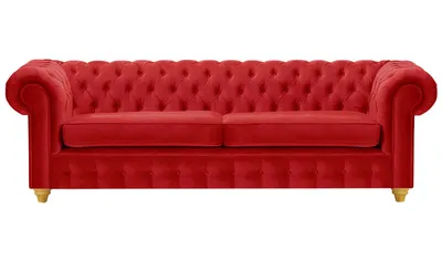 Produktbild von SLF24 - Dreisitzer-Sofa Chesterfield Max - rot - Velluto 7