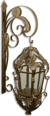 Produktbild von Casa Padrino Jugendstil Garten / Terrassen Wandlaterne Braun 29 x 47 x H. 93 cm - Barock & Jugendstil Garten Accessoires