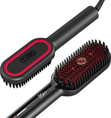 Produktbild von TYMO Ionen Haarglätterbürste - IONIC Plus Haarglättungsbürste, Professionelles Glättbürste,16 Temperaturen, 80-230℃, LCD-Display, Dual-Voltage,