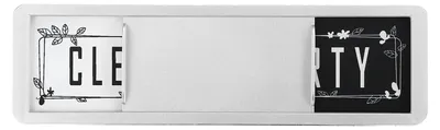 Geschirrspüler Magnet Schild Sauber/Schmutz, 17,7x5,2 cm, Acryl, Silber