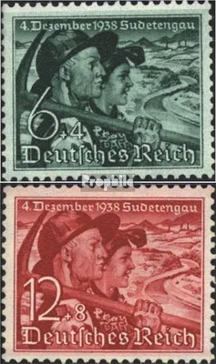 Produktbild von Briefmarken Deutsches Reich 1938 Mi 684-685 (kompl.Ausg.) postfrisch Abstimmung im Sudetenland