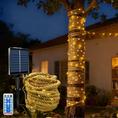 Solar-Lichterkette 10 m, 200 LEDs, 8 Modi, wasserdicht