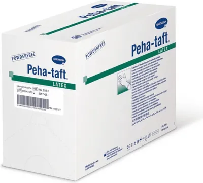 Produktbild von Hartmann Peha-taft® latex Einmal-OP-Handschuhe - Gr. 9,0 - Weiß | Packung (50 Stück)