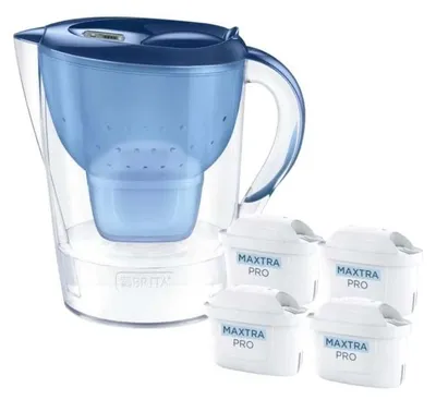 Image de Carafe filtrante Brita Marella + 4 cartouches MaxtraProPP (2,4 l ; bleu)