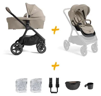 Produktbild von Joie Finiti Kinderwagen – Best Buy 2025, faltbar, UPF 50+, 4-Rad-Federung, inkl. Regenverdeck & Transporttasche, Sandstone V2