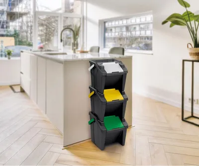 Produktbild von CEP Mülltrennsystem "Tower" 30 Liter 3er Set