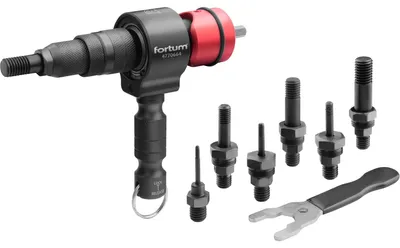 Obrázek produktu pro Nástavec nýtovací na vrtačku Fortum 4770664 T- pro nýtovací matice M3-M12- CrMoV