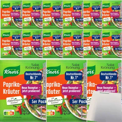 Produktbild von Knorr Salat Krönung Paprika-Kräuter VPE (15x45g Beutel) + usy Block