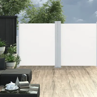 Obrázek produktu pro The Living Store Výsuvná boční markýza dvojitá 170 x 600 cm krémová