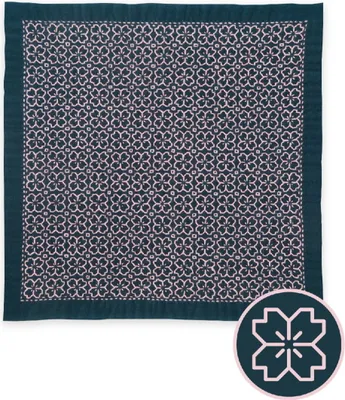 Produktbild von Olympus Hitomezashi Sashiko Stickpackung "Hana Fukin Cherry Blossom", Stoff bedruckt, 33x33cm, Original aus Japan