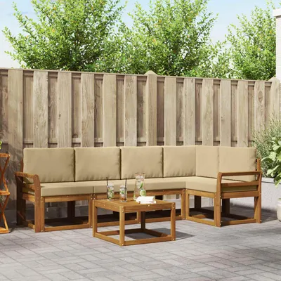 Produktbild von Sofa Set - VIDAXL - Loungesofa - mit Kissen - 6 pcs - Natur und Beige
