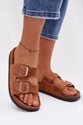 Zdjęcie produktu dla Klapki Damskie Z Klamrami Camel Oliena 36