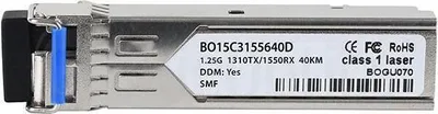 Zdjęcie produktu dla Kompatybilny Level One 551094 BlueOptics BO15C3155640D SFP Transceiver, LC-Simplex, 1000BASE-BX-U, światłowód jednomodowy, TX1310nm/RX1550nm, 40KM, DDM, 0°C/+70°C (551094-BO)