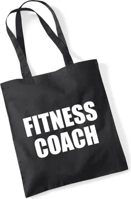 Produktbild von Huuraa Jutebeutel Fitness Coach Training 10 Liter Black Baumwolle Tasche Geschenkidee