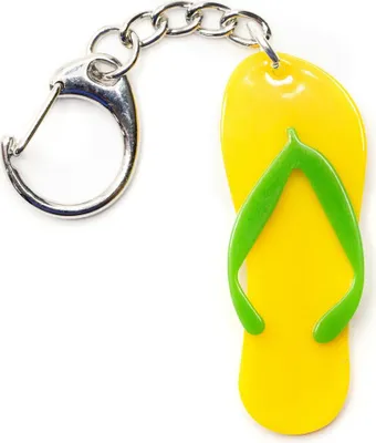 Produktbild von Badelatschen Schlüsselanhänger Miniblings Anhänger Sandalen Urlaub gelb grün