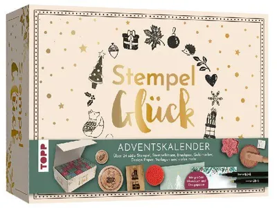 Produktbild von Adventskalender Stempel-Glück. Mehr als 24 Stempel, Anleitungsbuch und Zubehör