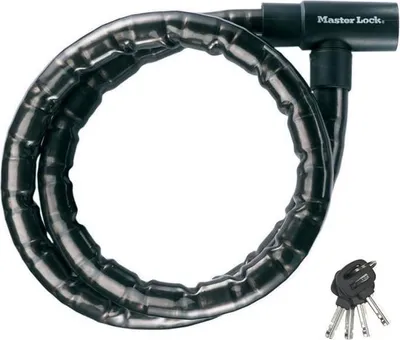 Produktbild von Fahrradschloss Kabelschloss, Master Lock 8115EURDPS, 22 mm Stahlglieder, 1.2 m, Schwarz