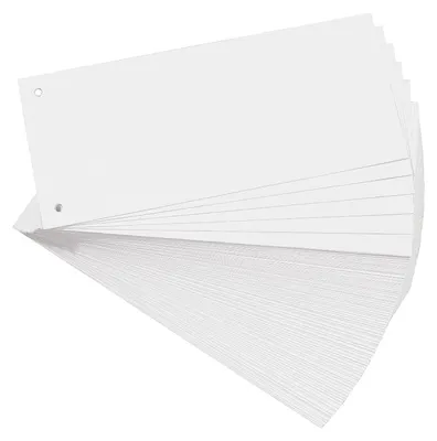 Produktbild von Exacompta 13305B 100er Pack Premium Karton-Trennstreifen. 10,5 x 24 cm weiß. Für eine übersichtliche Anblage Ihrer Dokumente. Trennlaschen Trennblätter Ordner Register