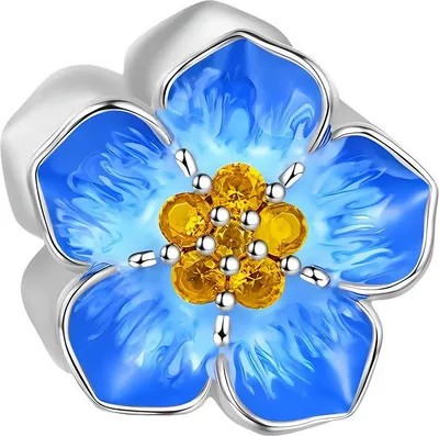 Image de Charm Pandora avec une fleur bleue