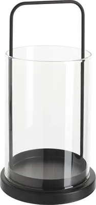 Produktbild von VBS Windlicht Laterne Noir, Metall/Glas, Ø 14,5 cm, H 14,5 cm, Dekorative Laterne für Garten, Terrasse, Innenbereich